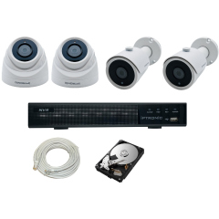 Готовые комплекты видеонаблюдения IPTRONIC Комплект IP дом/дача Bullet-Dome Kit 2-2